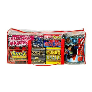 Triton - fullstappet fyrverkeribag med 9 tøffe artikler